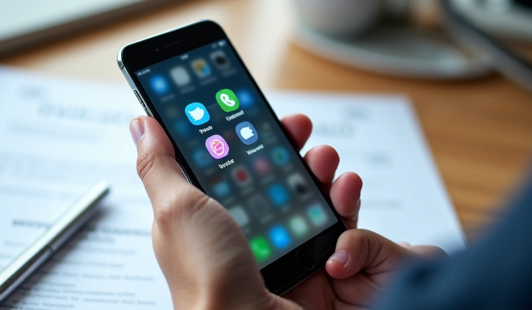 A person's hand holding a smartphone with contact icons on the screen, symbolizing user rights and contact